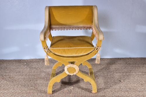 VELVET SAVONAROLA ARMCHAIR - ADDITIONAL PHOTO 2