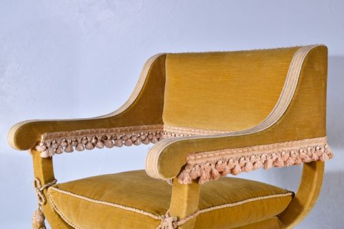 VELVET SAVONAROLA ARMCHAIR - ADDITIONAL PHOTO 4