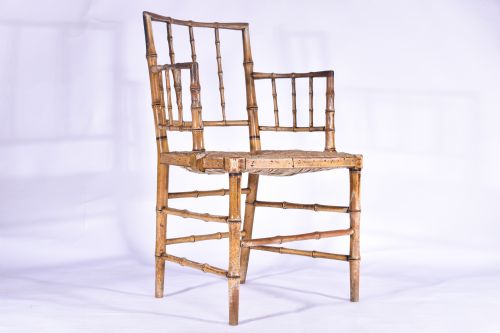 regency fauxbamboo armchair - CATEGORY: ANTIQUE CHAIRS - DATED REGENCY