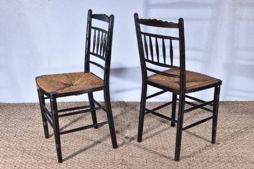 PAIR OF AESTHETIC MOVEMENT SIDE CHAIRS - ADDITIONAL PHOTO 1