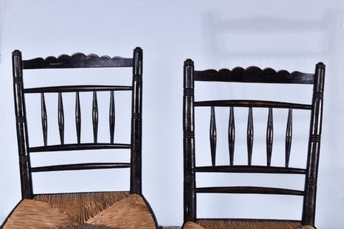 PAIR OF AESTHETIC MOVEMENT SIDE CHAIRS - ADDITIONAL PHOTO 2