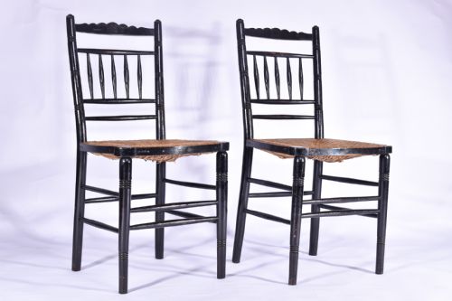 PAIR OF AESTHETIC MOVEMENT SIDE CHAIRS - ADDITIONAL PHOTO 5