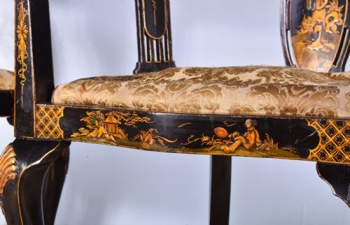 PAIR OF CHINOISERIE DECORATED TUB CHAIRS - ADDITIONAL PHOTO 2