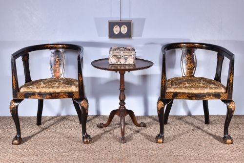 PAIR OF CHINOISERIE DECORATED TUB CHAIRS - ADDITIONAL PHOTO 5