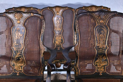 GREEN LACQUERED JAPANNED SUITE - ADDITIONAL PHOTO 1