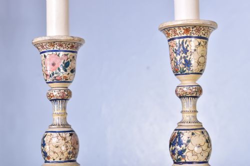 PAIR OF TALL KASHMIRI TABLE LAMPS - ADDITIONAL PHOTO 4
