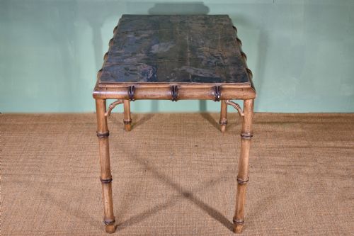 PAINTED FAUX BAMBOO TABLE - ADDITIONAL PHOTO 2