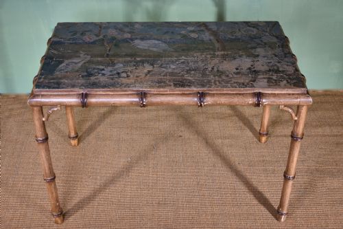 PAINTED FAUX BAMBOO TABLE - ADDITIONAL PHOTO 3