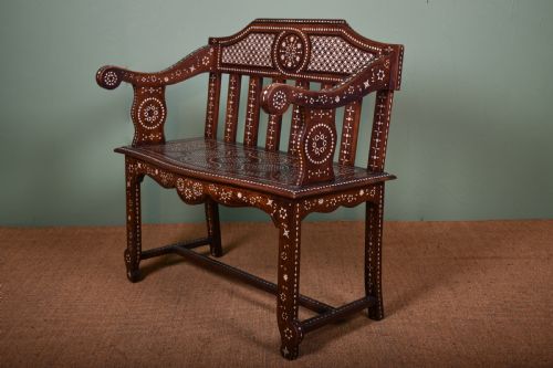 MOORISH INLAID BENCH - ADDITIONAL PHOTO 2