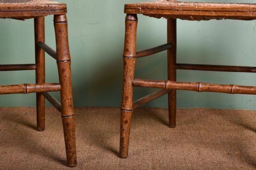 SET OF FOUR REGENCY FAUX BAMBOO CHAIRS - ADDITIONAL PHOTO 6