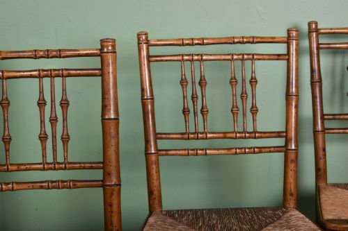 SET OF FOUR REGENCY FAUX BAMBOO CHAIRS - ADDITIONAL PHOTO 7