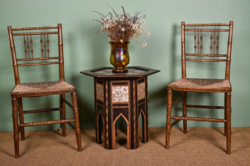 SET OF FOUR REGENCY FAUX BAMBOO CHAIRS - ADDITIONAL PHOTO 8