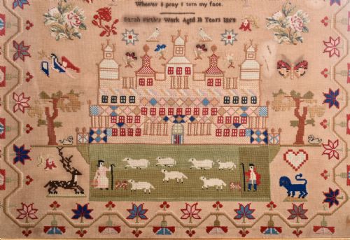VICTORIAN WOOLWORK SAMPLER - ADDITIONAL PHOTO 1