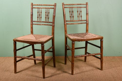 pair of regency fauxbamboo chairs - CATEGORY: ANTIQUE CHAIRS - DATED REGENCY