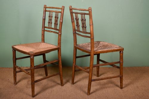 PAIR OF REGENCY FAUXBAMBOO CHAIRS - ADDITIONAL PHOTO 2