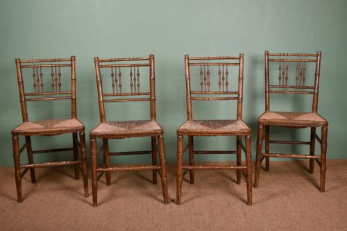 PAIR OF REGENCY FAUXBAMBOO CHAIRS - ADDITIONAL PHOTO 4