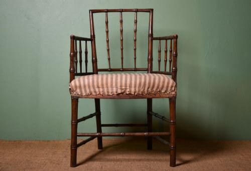 GEORGE III FAUXBAMBOO ARMCHAIR