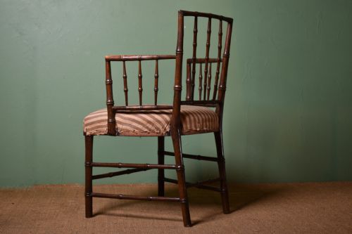 GEORGE III FAUXBAMBOO ARMCHAIR - ADDITIONAL PHOTO 4