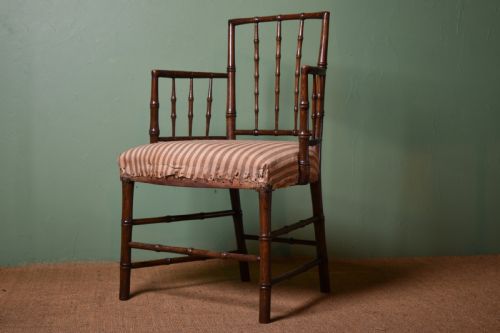 GEORGE III FAUXBAMBOO ARMCHAIR - ADDITIONAL PHOTO 5
