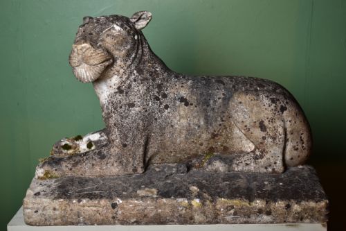 LARGE MARBLE SCULPTURE OF A LIONESS
