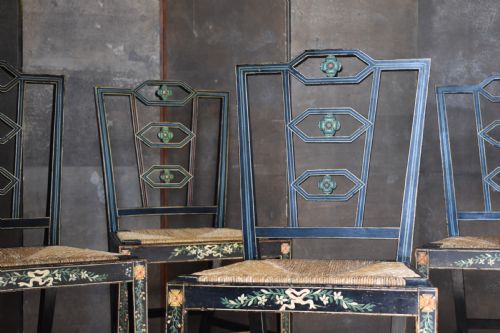 SET OF FOUR GEORGE III PAINTED CHAIRS - ADDITIONAL PHOTO 1