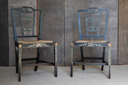 SET OF FOUR GEORGE III PAINTED CHAIRS - ADDITIONAL PHOTO 5
