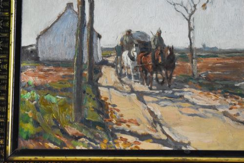 HUGO KRINGS RURAL SCENE OIL ON BOARD - ADDITIONAL PHOTO 1