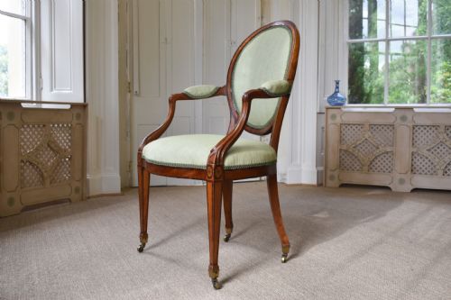 GEORGE III SATINWOOD OPEN ARMCHAIR - ADDITIONAL PHOTO 3