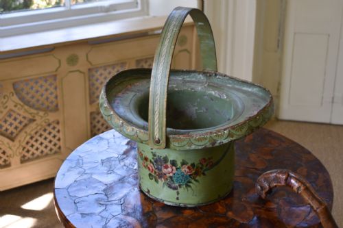 Georgian Painted Leather Hat Box