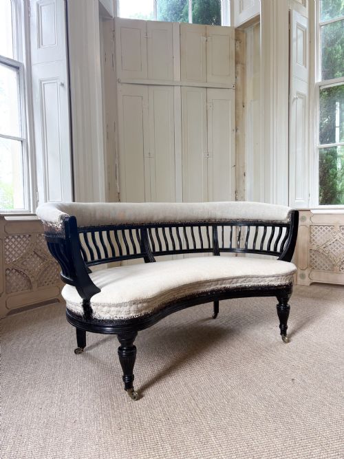 Victorian Ebonised Settee
