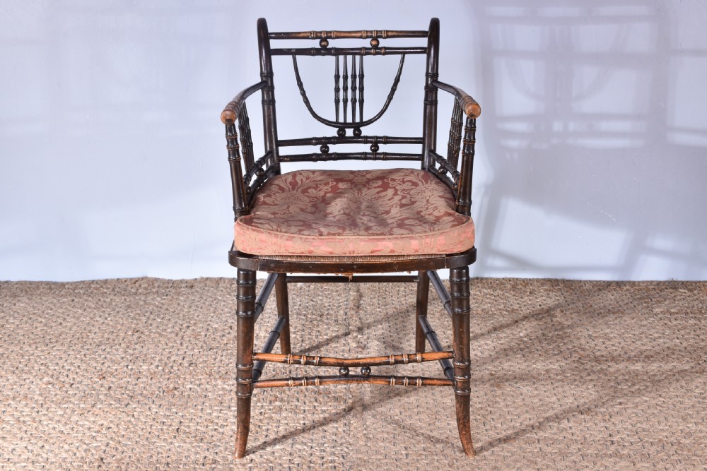 Regency Faux Bamboo Armchair View III