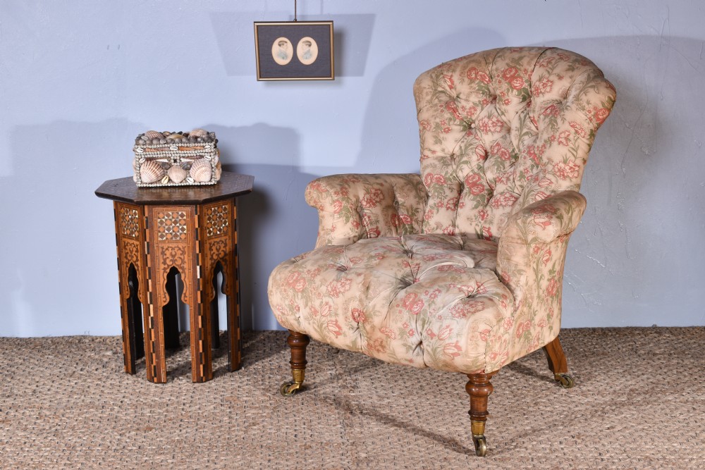 Howard & Sons Deep-Buttoned Back Armchair