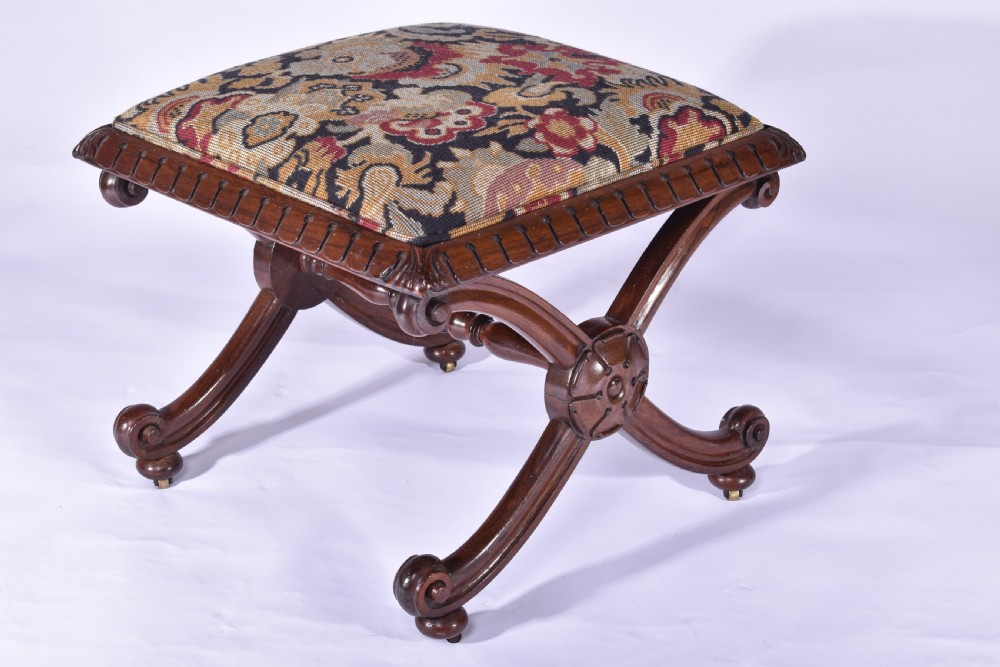 Rosewood X-Frame Stool View II