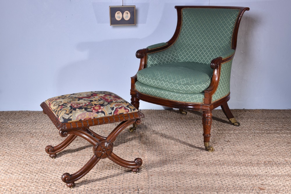Rosewood X-Frame Stool View III