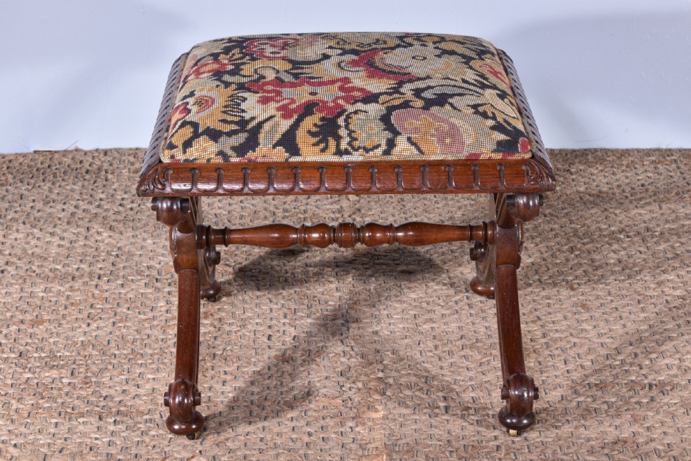 Rosewood X-Frame Stool View VIII