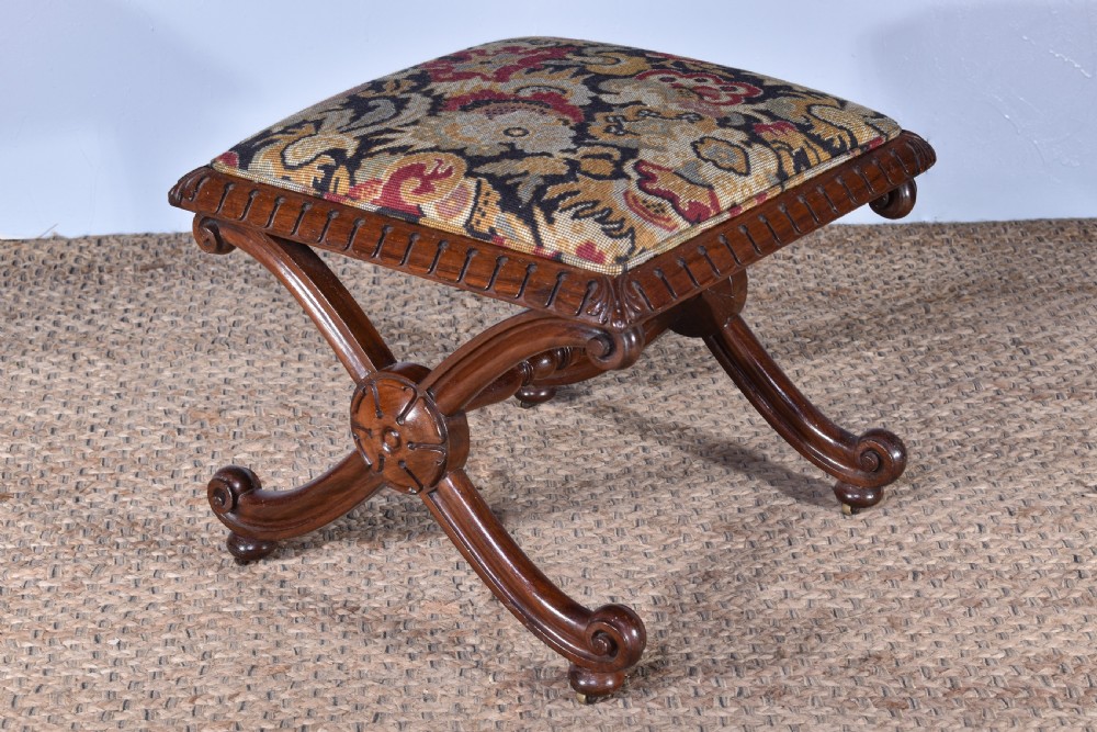 Rosewood X-Frame Stool View X