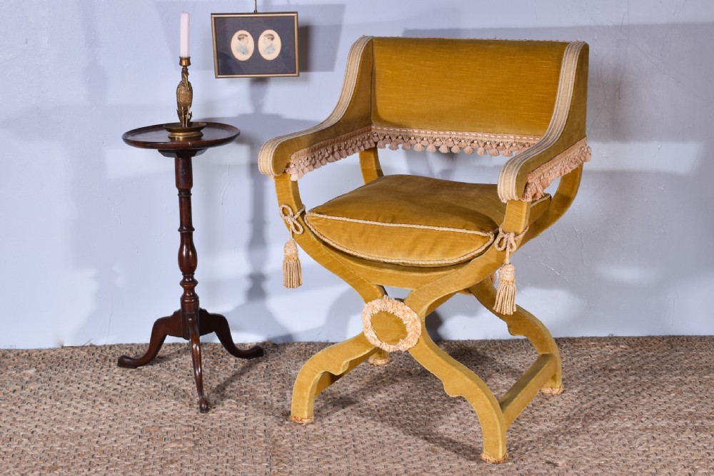 Velvet Savonarola Armchair View II