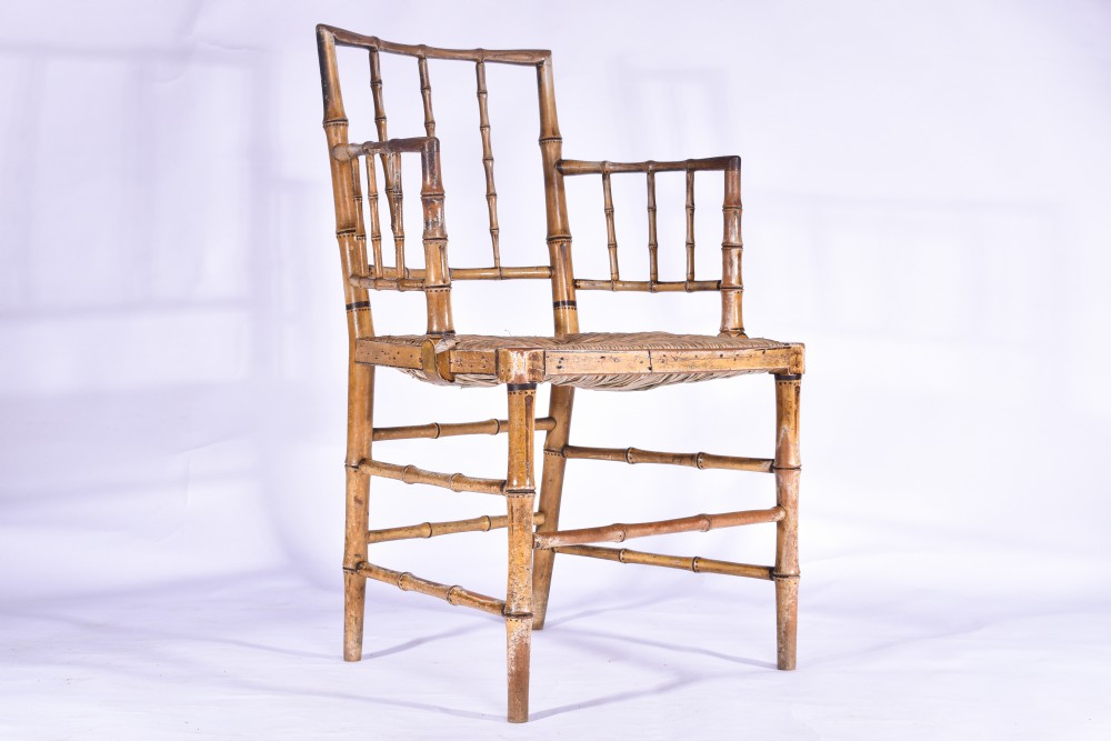 Regency Faux-Bamboo Armchair