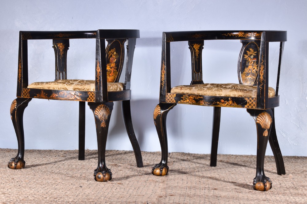 Pair Of Chinoiserie Decorated Tub Chairs’