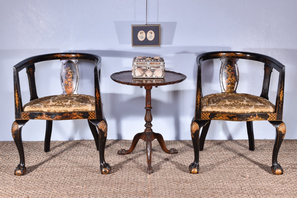 Pair Of Chinoiserie Decorated Tub Chairs’ View VI