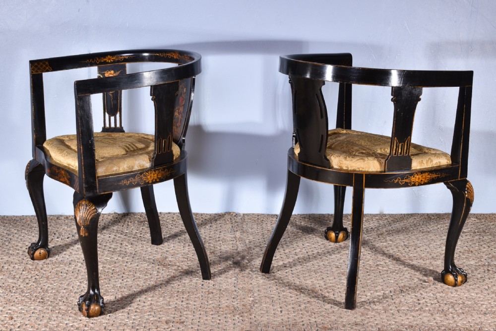 Pair Of Chinoiserie Decorated Tub Chairs’ View VII