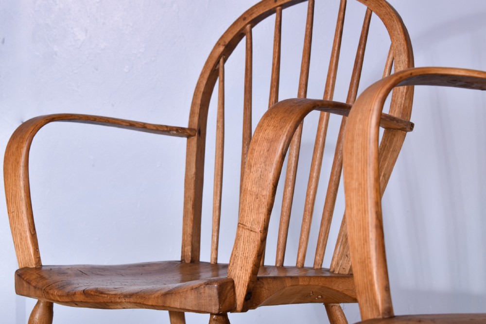 A Pair Of Applied Bent Arm Windsor Armchairs View II