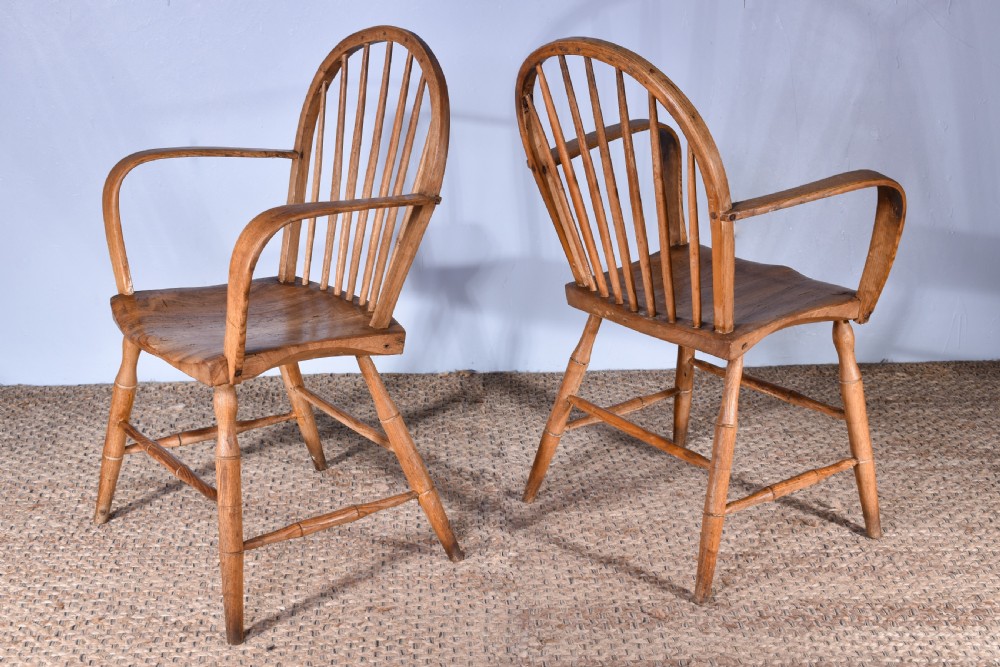 A Pair Of Applied Bent Arm Windsor Armchairs View III