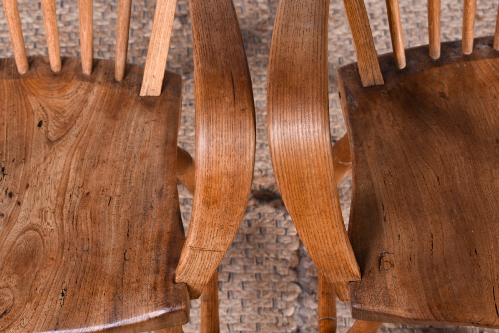 A Pair Of Applied Bent Arm Windsor Armchairs View IV