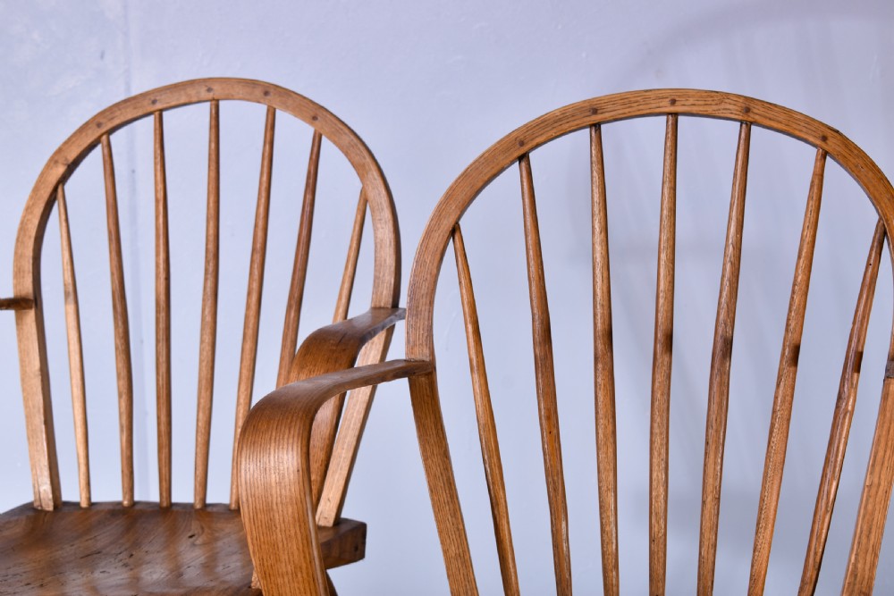 A Pair Of Applied Bent Arm Windsor Armchairs View V