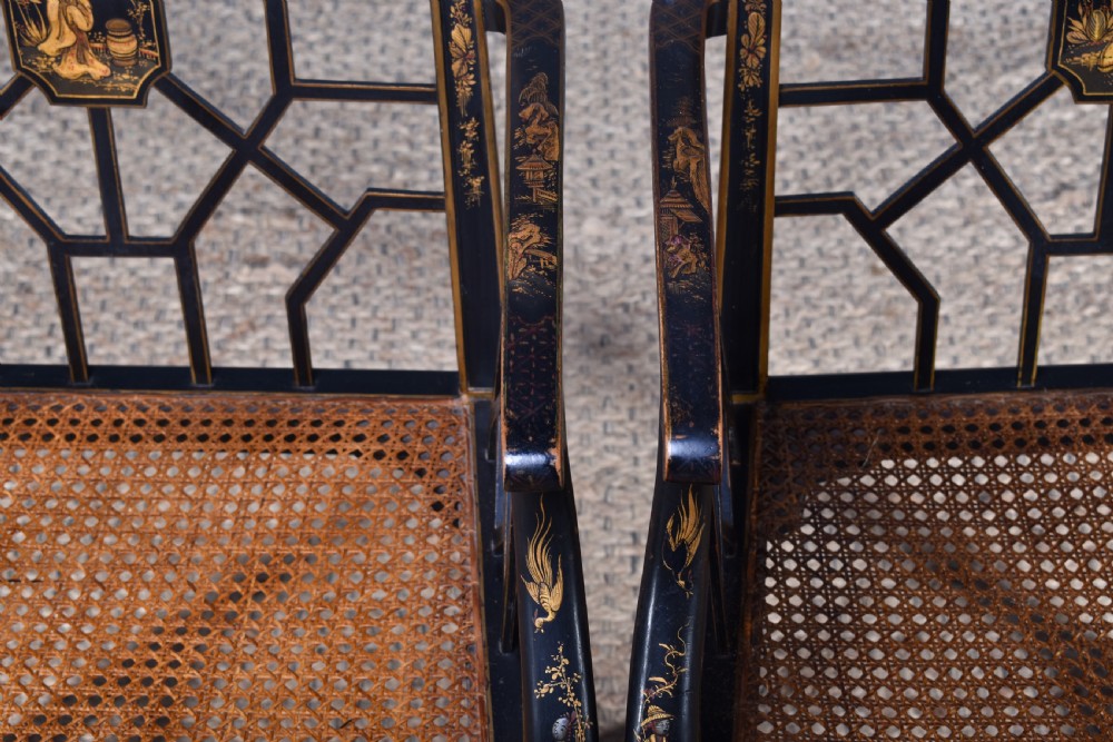 Pair Of Gilt & Black Japanned Armchairs View IX