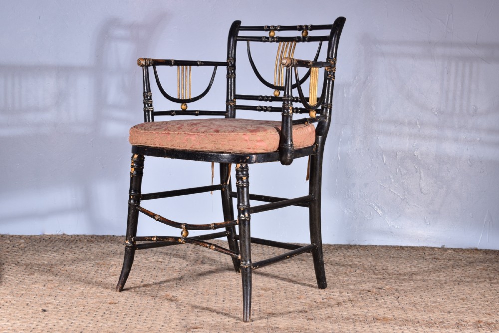 Regency Faux Bamboo Armchair