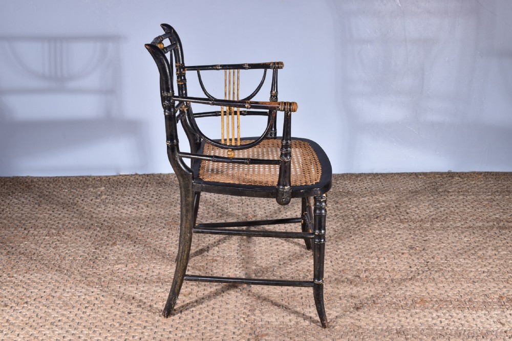 Regency Faux Bamboo Armchair View III