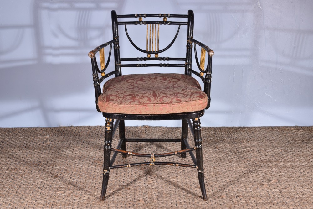 Regency Faux Bamboo Armchair View VIII