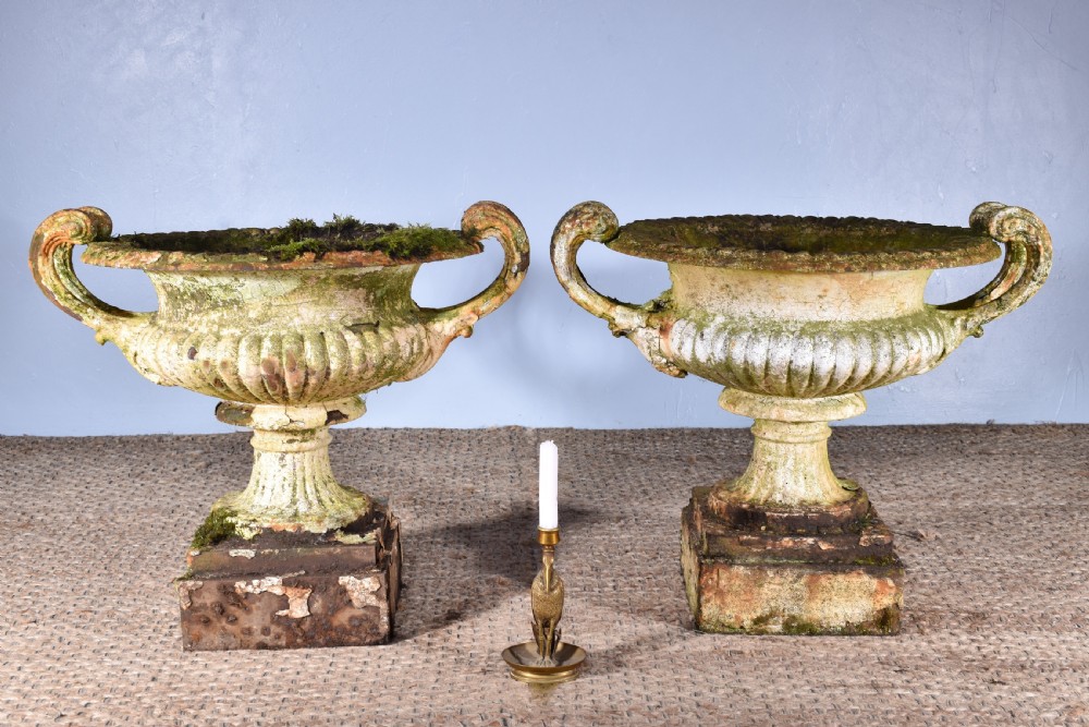 Pair Of Coalbrookdale Naples Garden Urns
